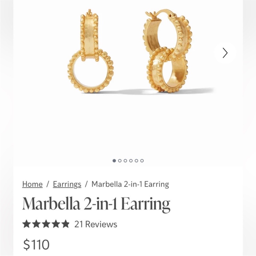 Julie Vos Marbella 2 In 1 Gold Hoop Drop  Earrings - Picture 15 of 15